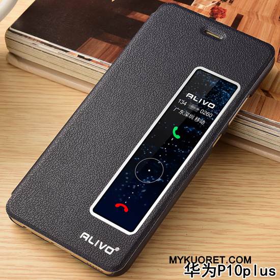 Kuori Huawei P10 Plus Nahka Kulta Murtumaton, Kotelo Huawei P10 Plus Suojaus Puhelimen Kuoret