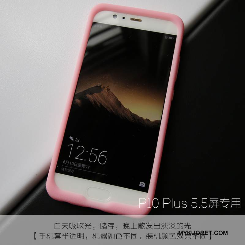 Kuori Huawei P10 Plus Nahka Murtumaton Punainen, Kotelo Huawei P10 Plus Laukut Kukkakuvio Puhelimen Kuoret