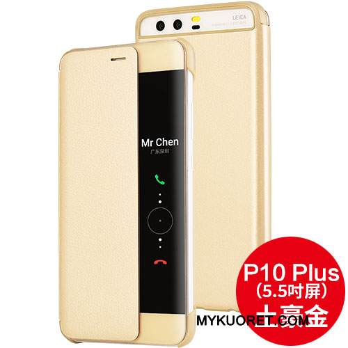 Kuori Huawei P10 Plus Nahka Musta Puhelimen Kuoret, Kotelo Huawei P10 Plus Kuoret