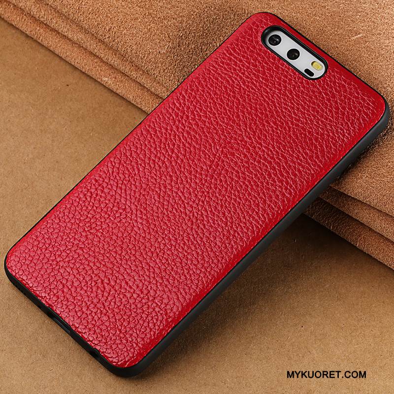 Kuori Huawei P10 Plus Nahka Persoonallisuus Punainen, Kotelo Huawei P10 Plus Laukut Tyylikäs Murtumaton