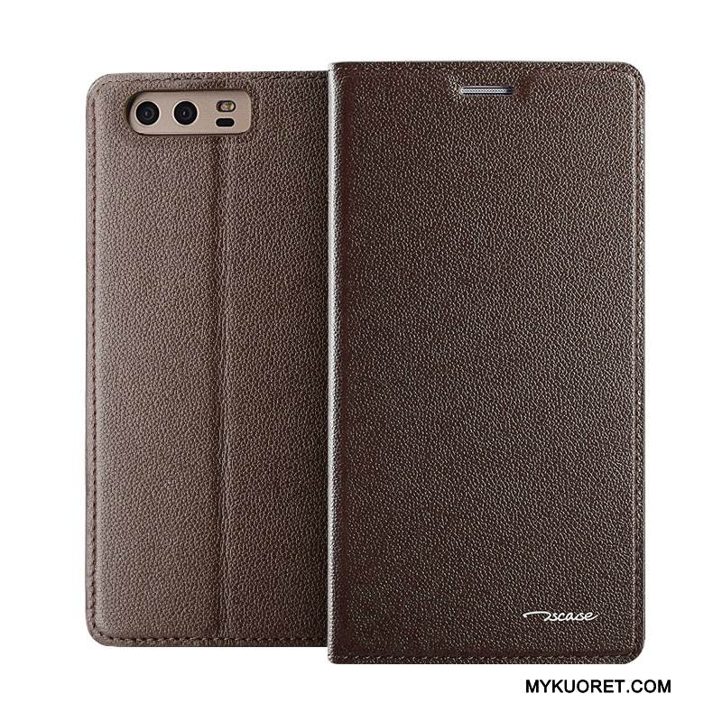 Kuori Huawei P10 Plus Nahka Punainen Liiketoiminta, Kotelo Huawei P10 Plus Suojaus Eurooppa Murtumaton