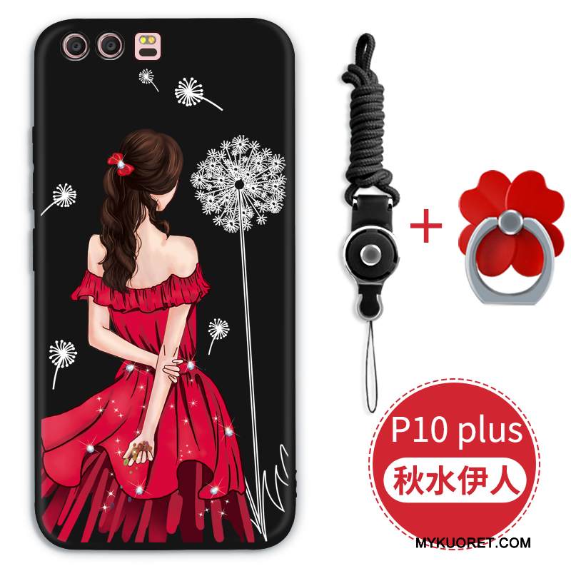 Kuori Huawei P10 Plus Pehmeä Neste Murtumaton Punainen, Kotelo Huawei P10 Plus Suojaus Persoonallisuus Puhelimen Kuoret