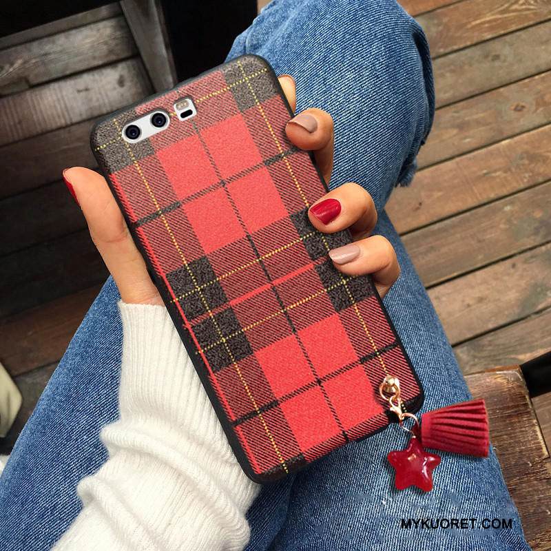 Kuori Huawei P10 Plus Pehmeä Neste Pesty Suede Punainen, Kotelo Huawei P10 Plus Silikoni Murtumaton Pleedi