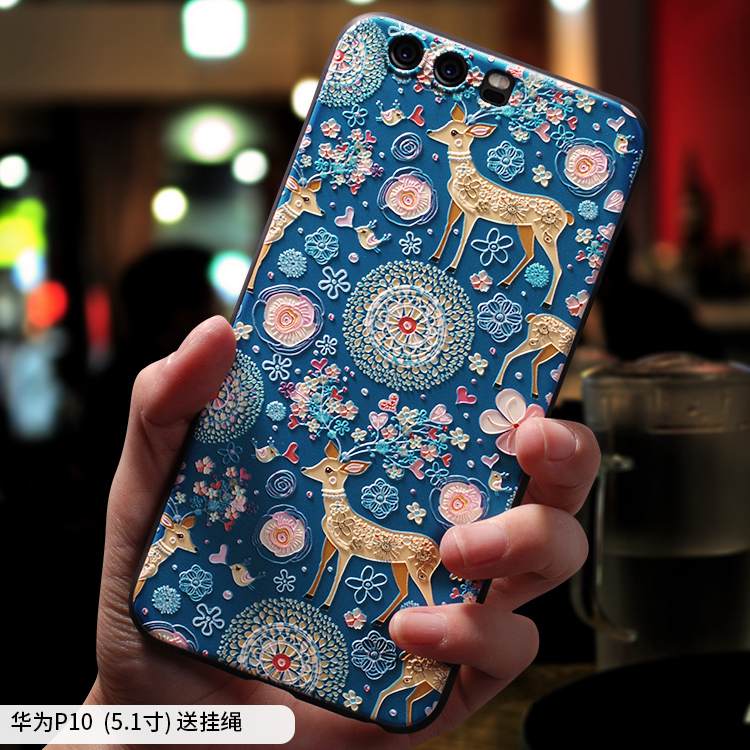 Kuori Huawei P10 Plus Pehmeä Neste Pesty Suede Trendi, Kotelo Huawei P10 Plus Laukut Sininen Puhelimen Kuoret