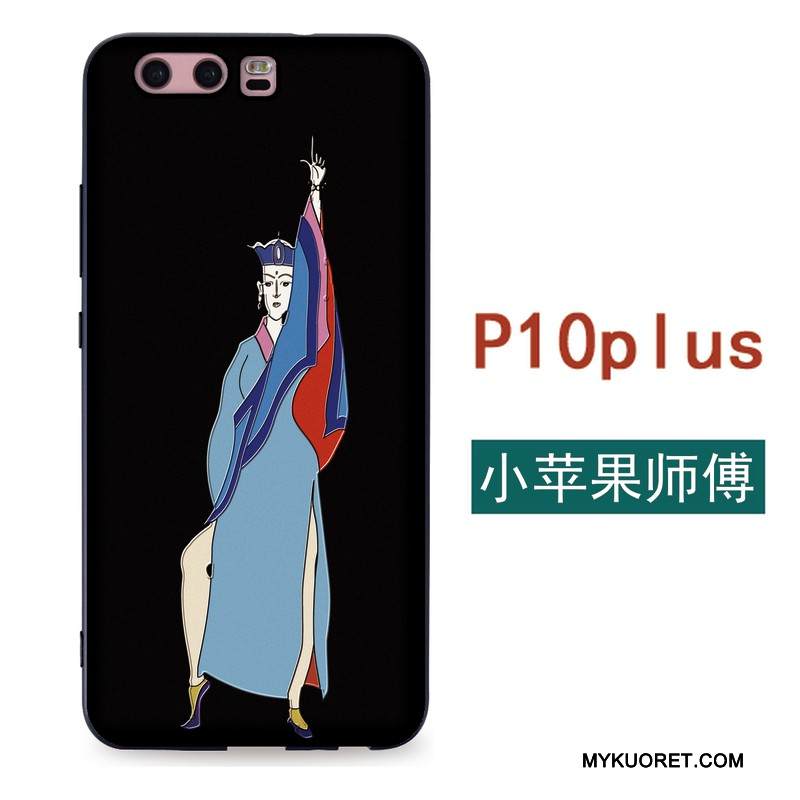 Kuori Huawei P10 Plus Pehmeä Neste Ripustettavat Koristeet Musta, Kotelo Huawei P10 Plus Luova Persoonallisuus Rakastunut