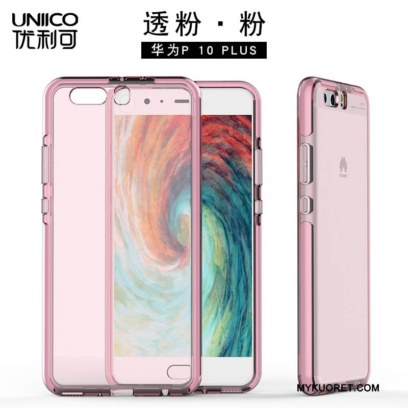Kuori Huawei P10 Plus Silikoni Liukumaton Puhelimen Kuoret, Kotelo Huawei P10 Plus Luova Double Hame Läpinäkyvä