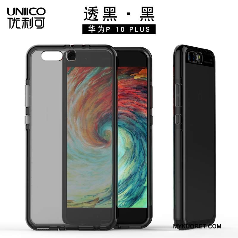 Kuori Huawei P10 Plus Silikoni Liukumaton Puhelimen Kuoret, Kotelo Huawei P10 Plus Luova Double Hame Läpinäkyvä