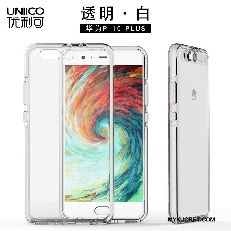 Kuori Huawei P10 Plus Silikoni Liukumaton Puhelimen Kuoret, Kotelo Huawei P10 Plus Luova Double Hame Läpinäkyvä
