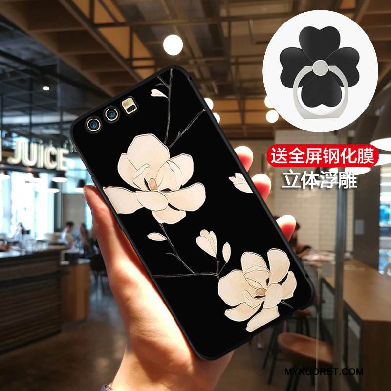 Kuori Huawei P10 Plus Silikoni Murtumaton Persoonallisuus, Kotelo Huawei P10 Plus Kohokuviointi Trendi Musta