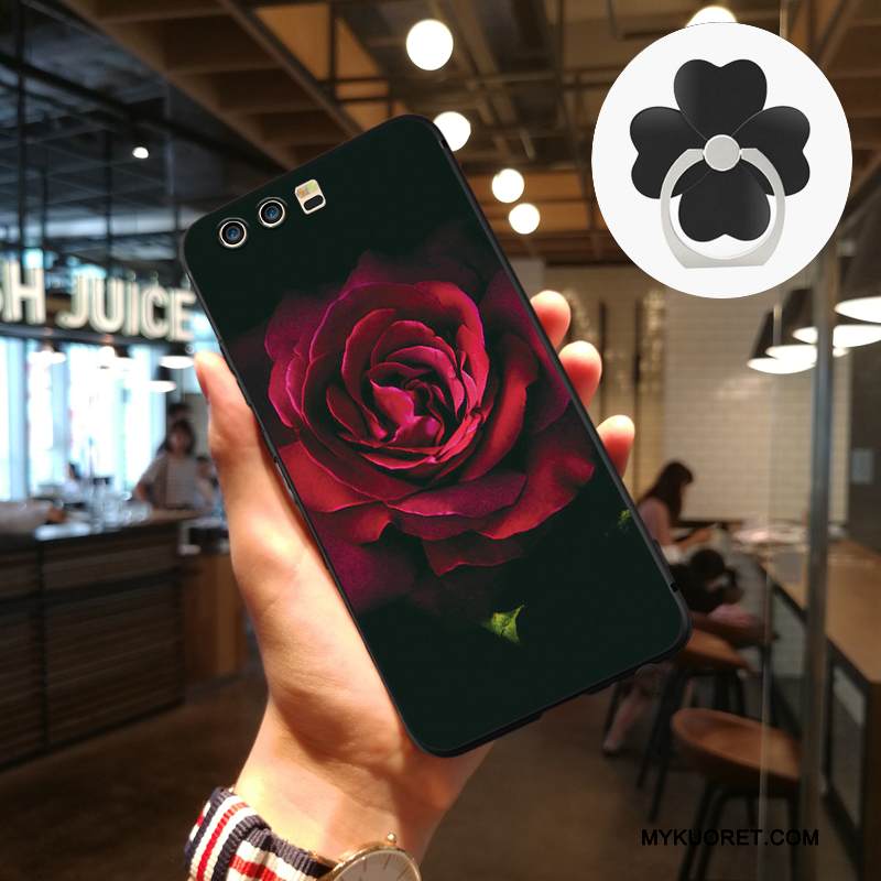 Kuori Huawei P10 Plus Silikoni Murtumaton Persoonallisuus, Kotelo Huawei P10 Plus Kohokuviointi Trendi Musta