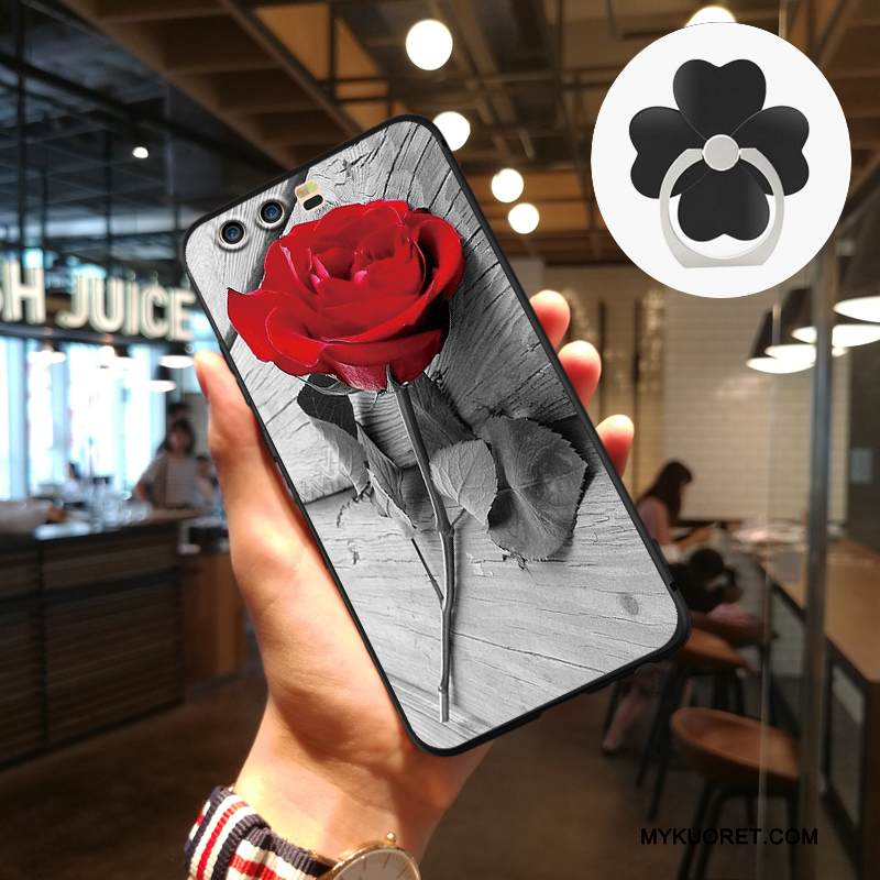 Kuori Huawei P10 Plus Silikoni Murtumaton Persoonallisuus, Kotelo Huawei P10 Plus Kohokuviointi Trendi Musta