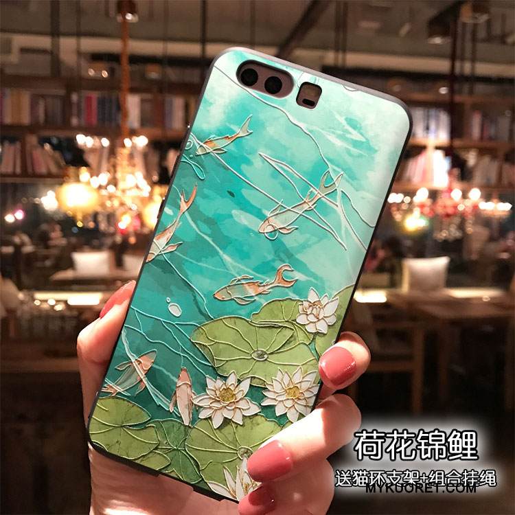 Kuori Huawei P10 Plus Silikoni Puhelimen Kuoret Trendi, Kotelo Huawei P10 Plus Vihreä Tuuli