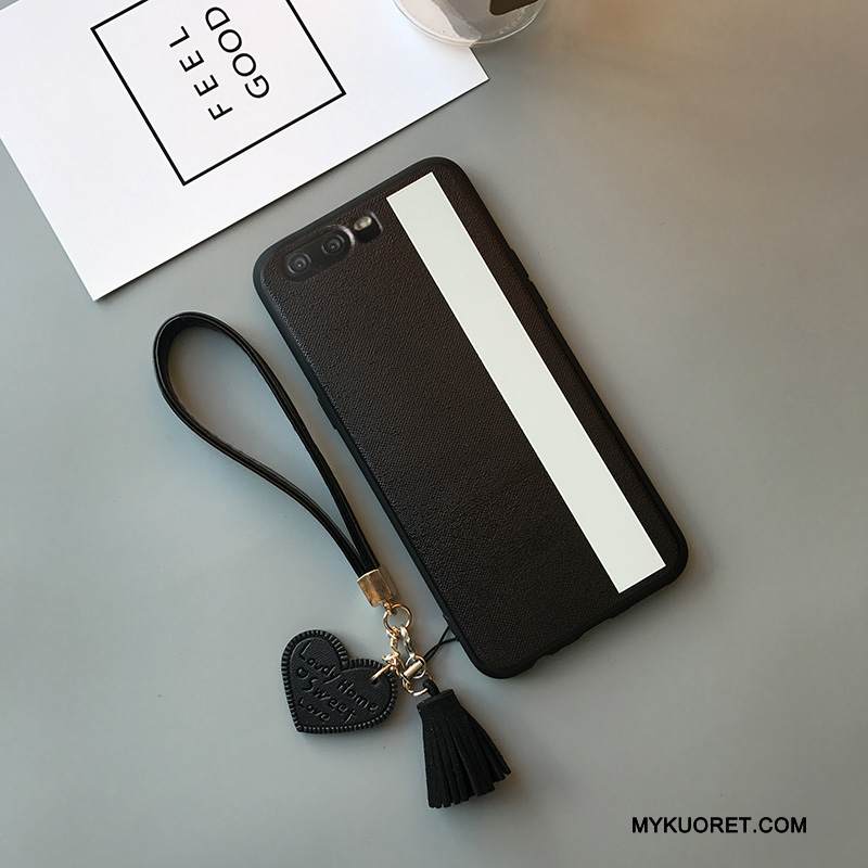 Kuori Huawei P10 Plus Silikoni Punainen Fringed, Kotelo Huawei P10 Plus Suojaus Musta Rakastunut