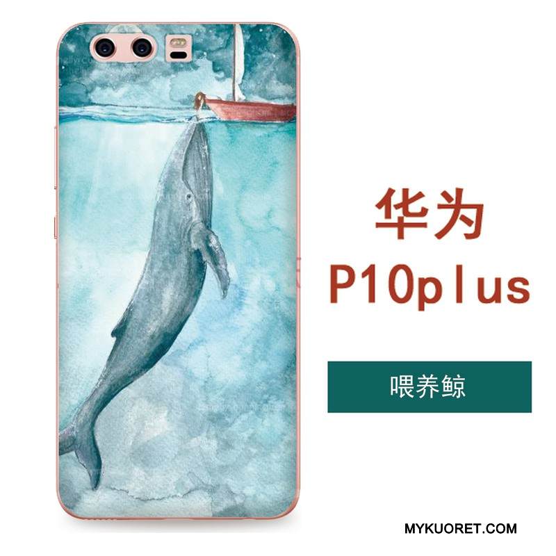 Kuori Huawei P10 Plus Silikoni Taide Kiinalainen Tyyli, Kotelo Huawei P10 Plus Pehmeä Neste Ripustettavat Koristeet Musta