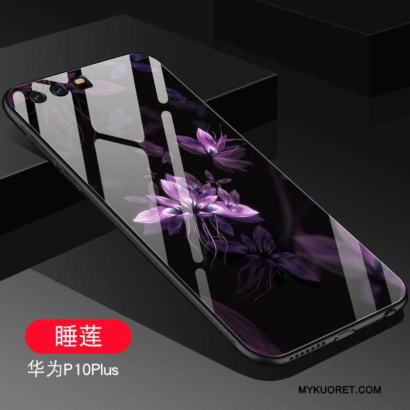 Kuori Huawei P10 Plus Silikoni Trendi Musta, Kotelo Huawei P10 Plus Luova Lasi Murtumaton