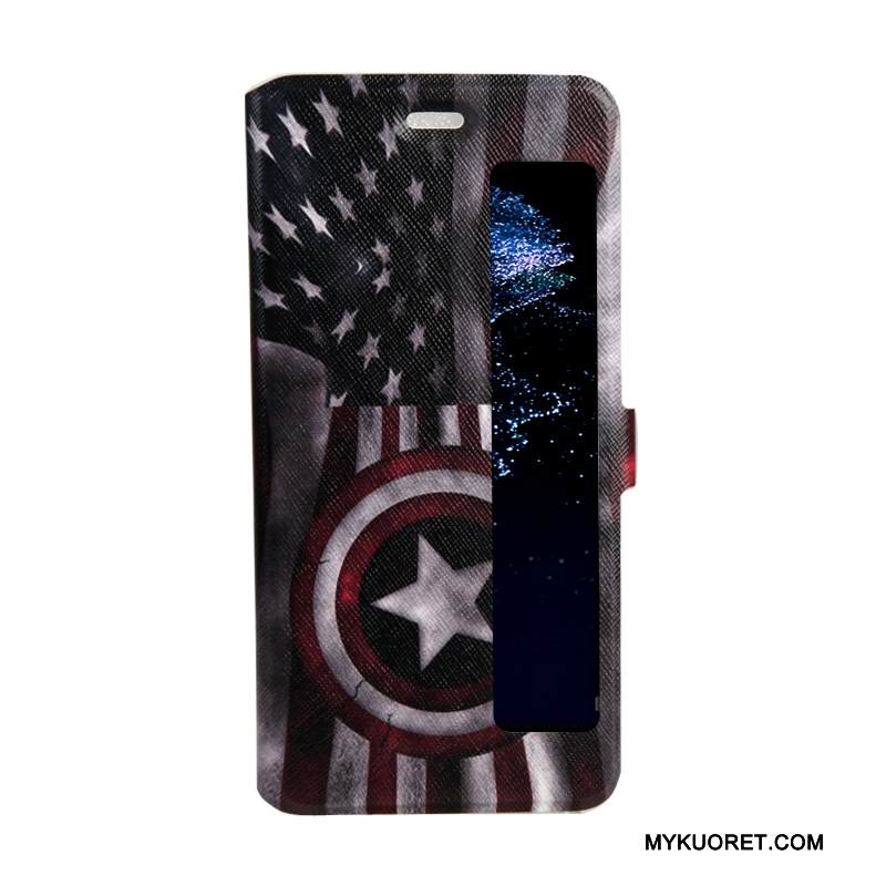 Kuori Huawei P10 Plus Suojaus Jauhe Avaa Ikkuna, Kotelo Huawei P10 Plus Nahka Puhelimen Kuoret