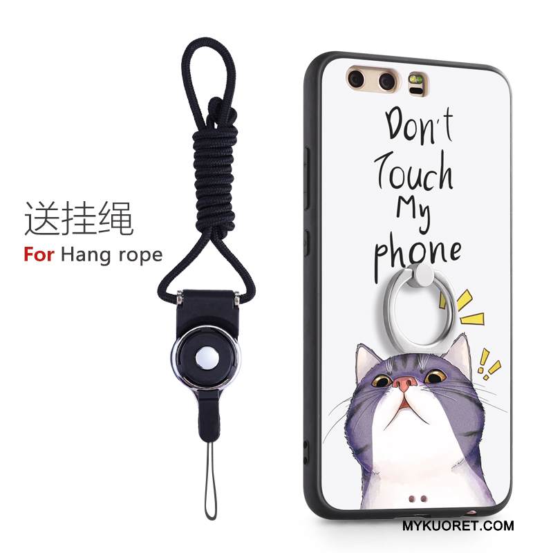 Kuori Huawei P10 Plus Suojaus Pu Valkoinen, Kotelo Huawei P10 Plus Luova Kova Rengas