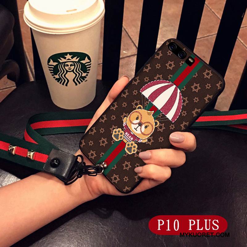 Kuori Huawei P10 Plus Suojaus Super Söpö Puhelimen Kuoret, Kotelo Huawei P10 Plus Laukut Bear Ripustettavat Koristeet