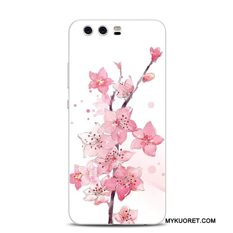 Kuori Huawei P10 Plus Tuki Rengas Persikankukka, Kotelo Huawei P10 Plus Laukut Puhelimen Kuoret Jauhe