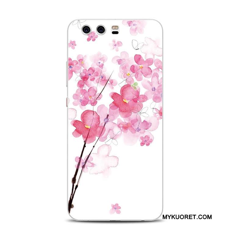 Kuori Huawei P10 Plus Tuki Rengas Persikankukka, Kotelo Huawei P10 Plus Laukut Puhelimen Kuoret Jauhe