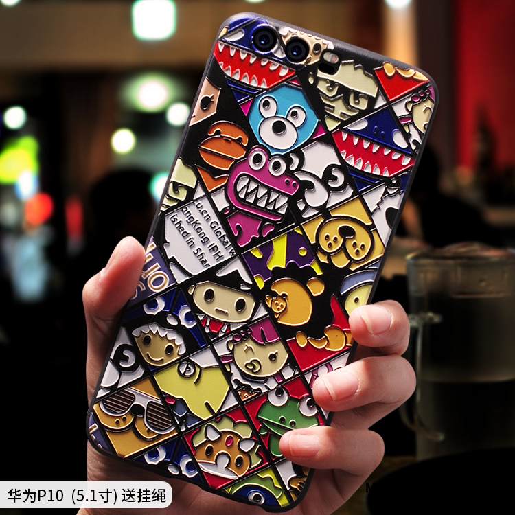 Kuori Huawei P10 Sarjakuva Persoonallisuus Ihana, Kotelo Huawei P10 Laukut Trendi Pesty Suede