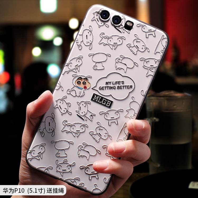 Kuori Huawei P10 Sarjakuva Persoonallisuus Ihana, Kotelo Huawei P10 Laukut Trendi Pesty Suede