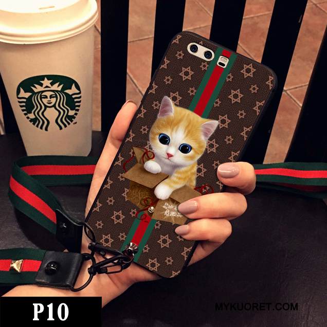 Kuori Huawei P10 Silikoni Kova Persoonallisuus, Kotelo Huawei P10 Luova Puhelimen Kuoret Kissa