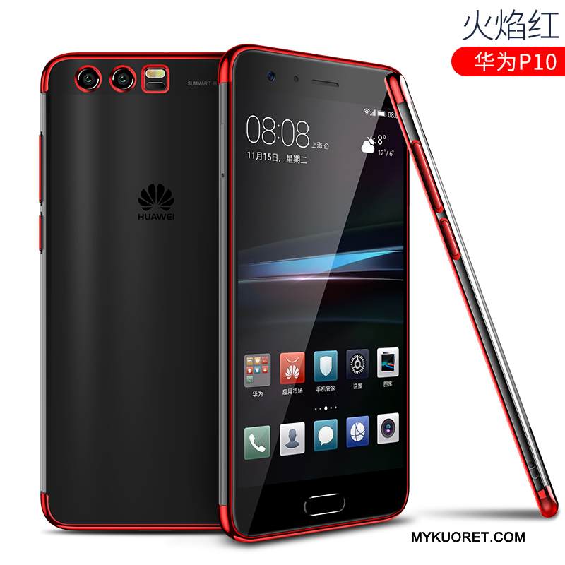 Kuori Huawei P10 Silikoni Läpinäkyvä Pinnoitus, Kotelo Huawei P10 Laukut Murtumaton Sininen