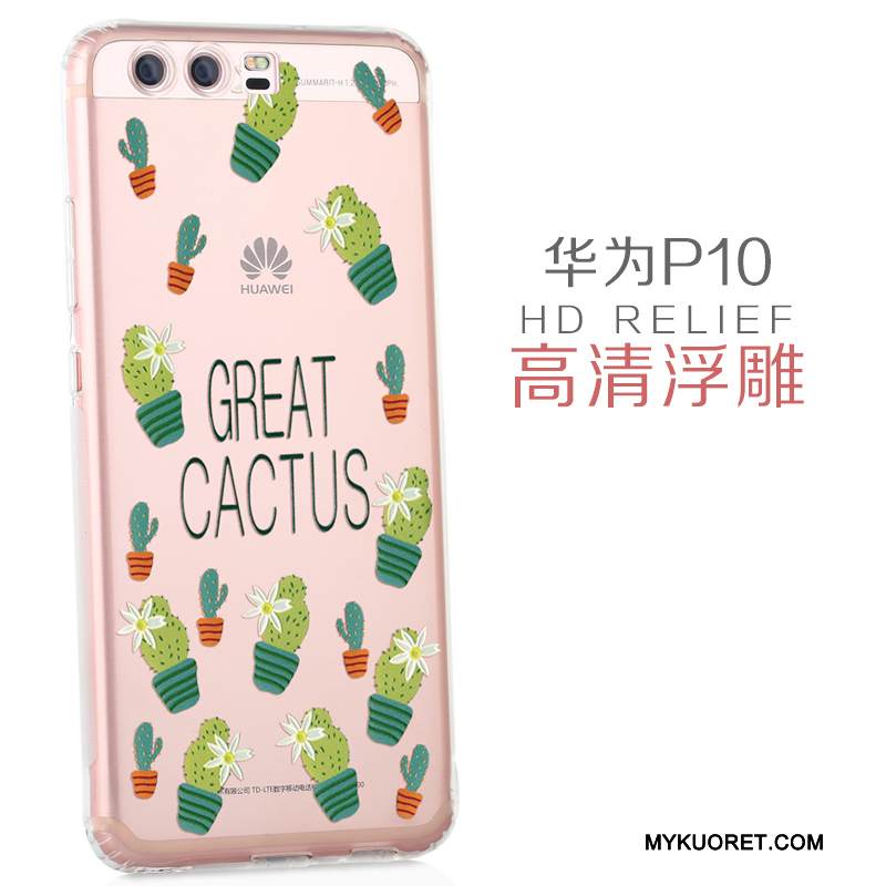 Kuori Huawei P10 Silikoni Puhelimen Kuoret Läpinäkyvä, Kotelo Huawei P10 Sarjakuva Jauhe Ultra