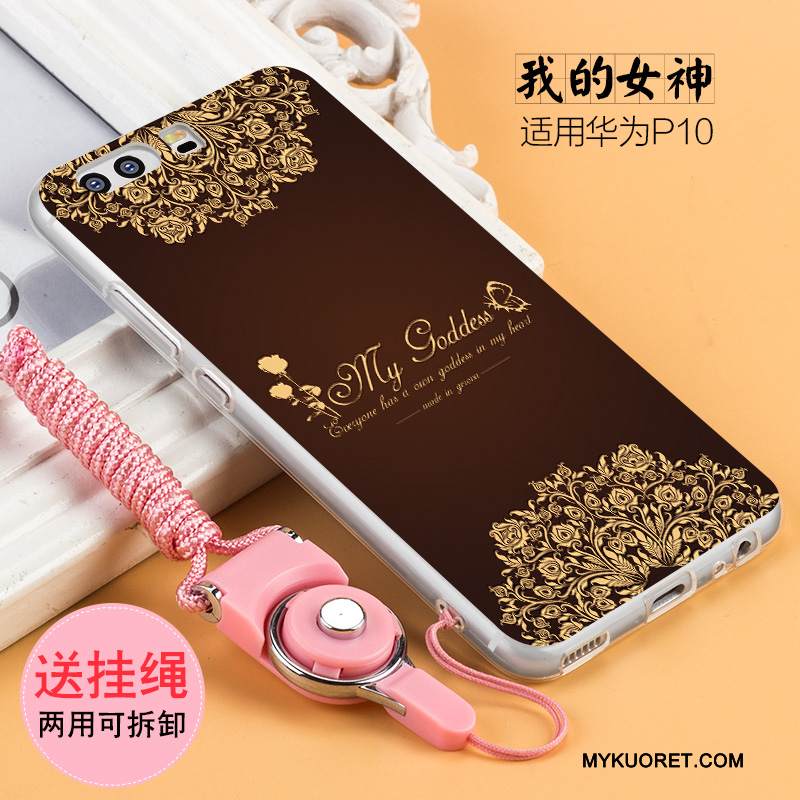 Kuori Huawei P10 Silikoni Ripustettavat Koristeet Puhelimen Kuoret, Kotelo Huawei P10 Luova Valkoinen Persoonallisuus
