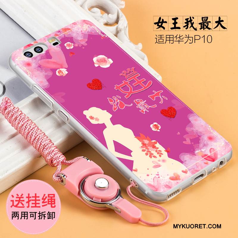 Kuori Huawei P10 Silikoni Ripustettavat Koristeet Puhelimen Kuoret, Kotelo Huawei P10 Luova Valkoinen Persoonallisuus