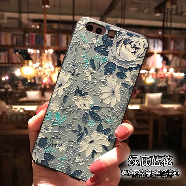 Kuori Huawei P10 Silikoni Sininen Puhelimen Kuoret, Kotelo Huawei P10 Trendi Tuuli