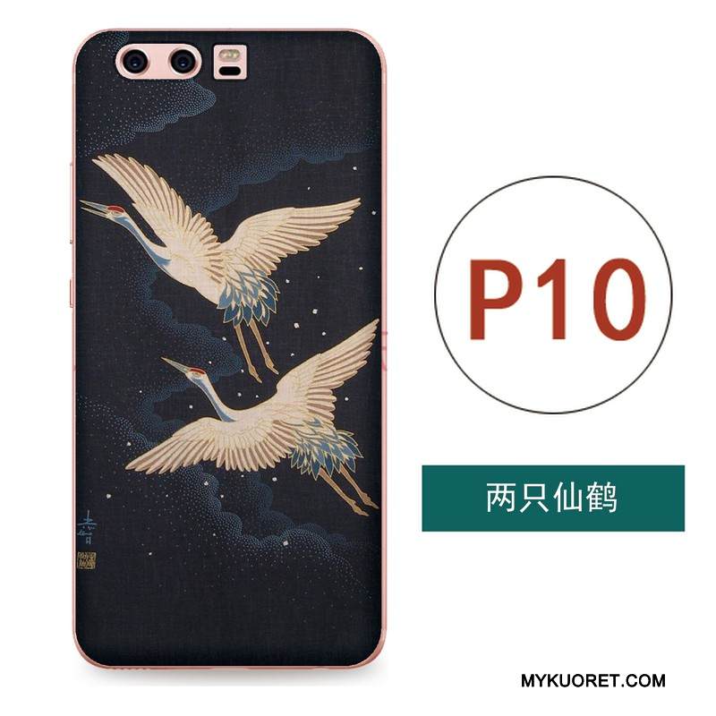 Kuori Huawei P10 Silikoni Taide Puhelimen Kuoret, Kotelo Huawei P10 Pehmeä Neste Ripustettavat Koristeet Kiinalainen Tyyli