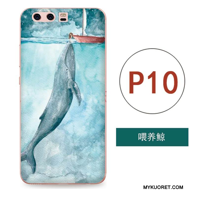 Kuori Huawei P10 Silikoni Taide Puhelimen Kuoret, Kotelo Huawei P10 Pehmeä Neste Ripustettavat Koristeet Kiinalainen Tyyli