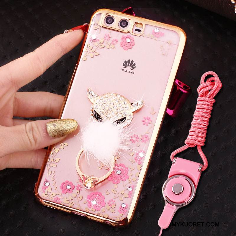 Kuori Huawei P10 Strassi Puhelimen Kuoret Jauhe, Kotelo Huawei P10 Silikoni Ripustettava Kaula Rengas
