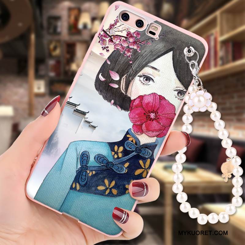 Kuori Huawei P10 Suojaus Murtumaton Ripustettavat Koristeet, Kotelo Huawei P10 Sarjakuva Puhelimen Kuoret Jauhe