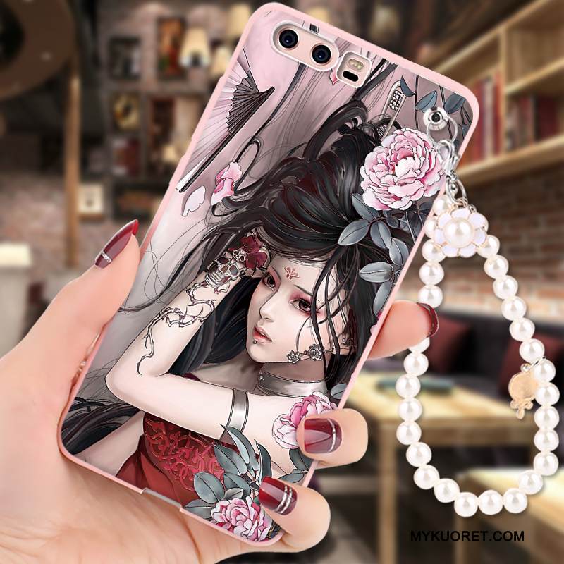 Kuori Huawei P10 Suojaus Murtumaton Ripustettavat Koristeet, Kotelo Huawei P10 Sarjakuva Puhelimen Kuoret Jauhe