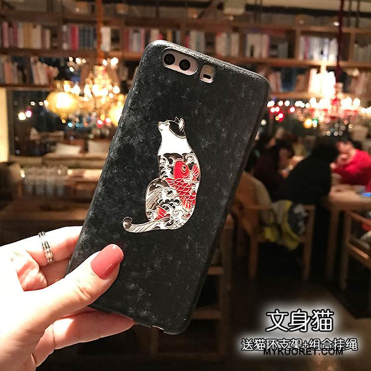 Kuori Huawei P10 Tuki Kissa Tuuli, Kotelo Huawei P10 Pehmeä Neste Pesty Suede Puhelimen Kuoret