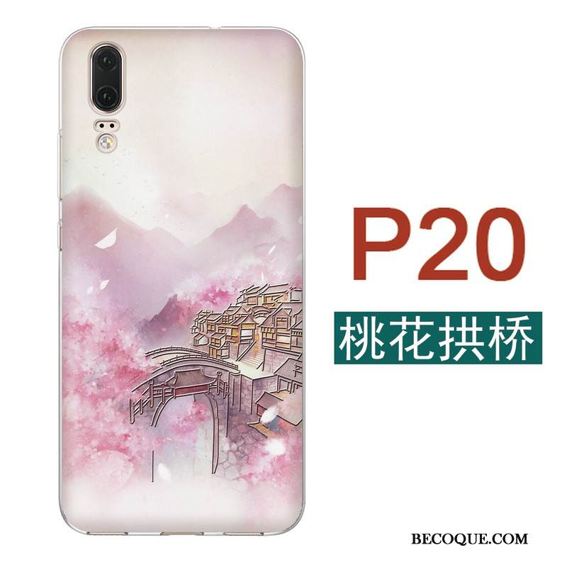Kuori Huawei P20 Laukut Kiinalainen Tyyli Ohut, Kotelo Huawei P20 Luova Puhelimen Kuoret Jauhe