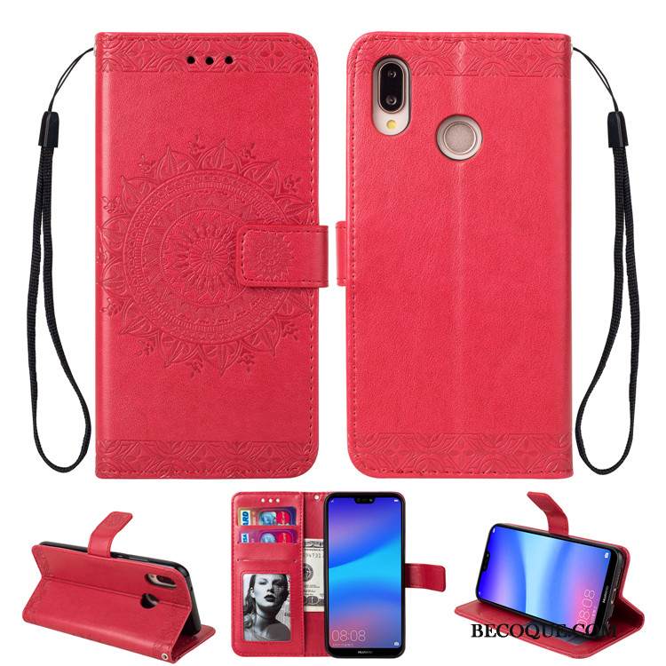 Kuori Huawei P20 Lite Laukut Murtumaton Ohut, Kotelo Huawei P20 Lite Nahka Vihreä Puhelimen Kuoret