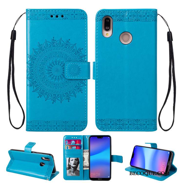 Kuori Huawei P20 Lite Laukut Murtumaton Ohut, Kotelo Huawei P20 Lite Nahka Vihreä Puhelimen Kuoret