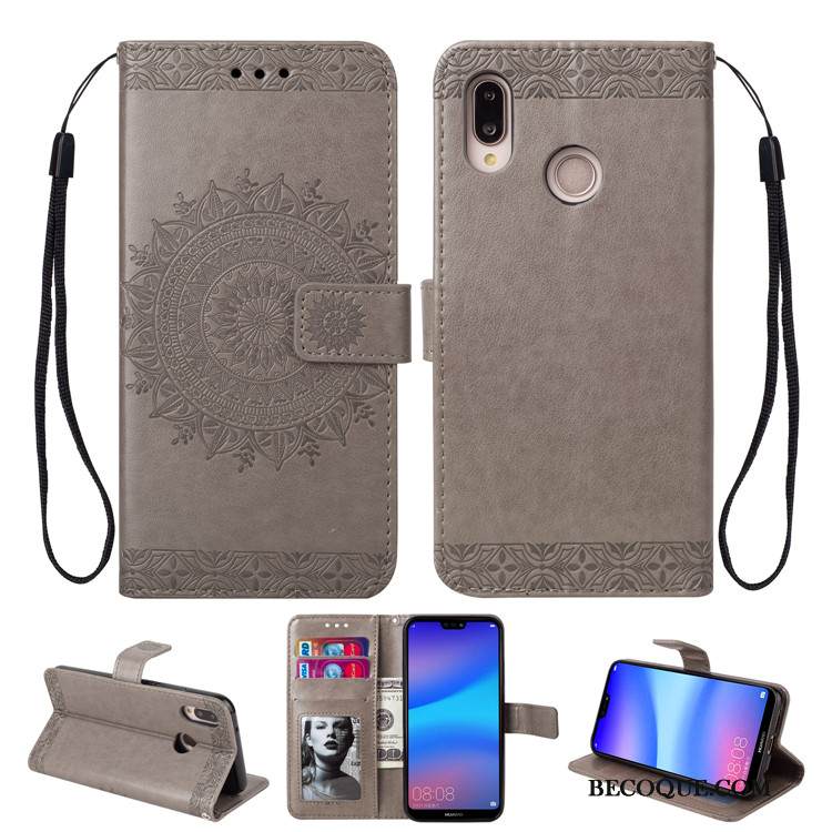 Kuori Huawei P20 Lite Laukut Murtumaton Ohut, Kotelo Huawei P20 Lite Nahka Vihreä Puhelimen Kuoret