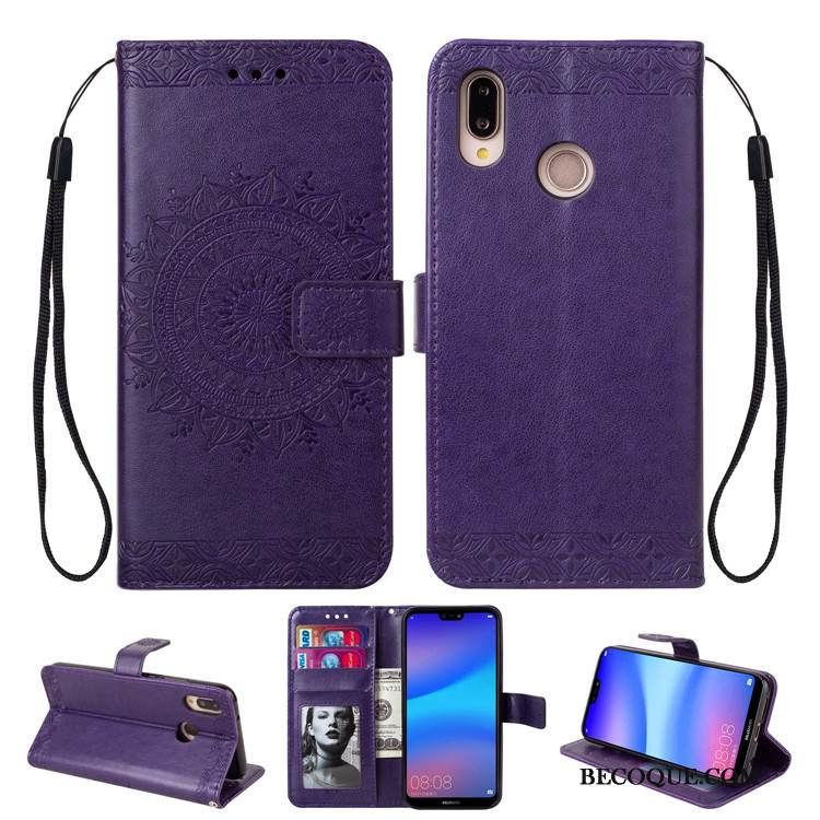 Kuori Huawei P20 Lite Laukut Murtumaton Ohut, Kotelo Huawei P20 Lite Nahka Vihreä Puhelimen Kuoret