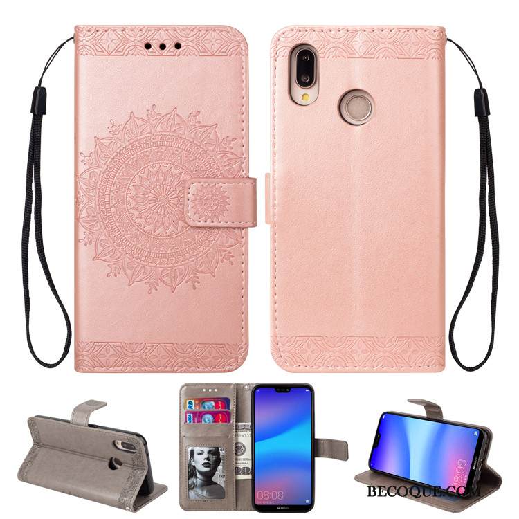 Kuori Huawei P20 Lite Laukut Murtumaton Ohut, Kotelo Huawei P20 Lite Nahka Vihreä Puhelimen Kuoret