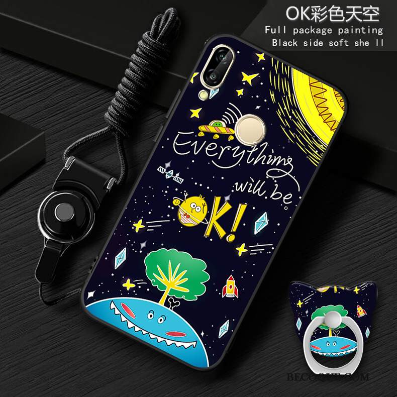 Kuori Huawei P20 Lite Luova Sininen Ripustettavat Koristeet, Kotelo Huawei P20 Lite Sarjakuva Puhelimen Kuoret Murtumaton