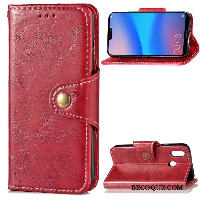 Kuori Huawei P20 Lite Nahka Sininen Kortti, Kotelo Huawei P20 Lite Luova Murtumaton