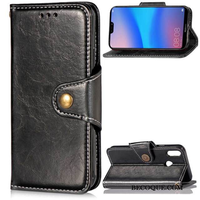 Kuori Huawei P20 Lite Nahka Sininen Kortti, Kotelo Huawei P20 Lite Luova Murtumaton