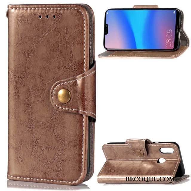 Kuori Huawei P20 Lite Nahka Sininen Kortti, Kotelo Huawei P20 Lite Luova Murtumaton