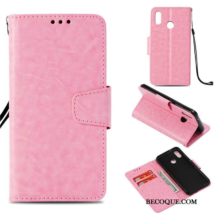 Kuori Huawei P20 Lite Silikoni Puhelimen Kuoret Pinkki, Kotelo Huawei P20 Lite Laukut Kortti Murtumaton