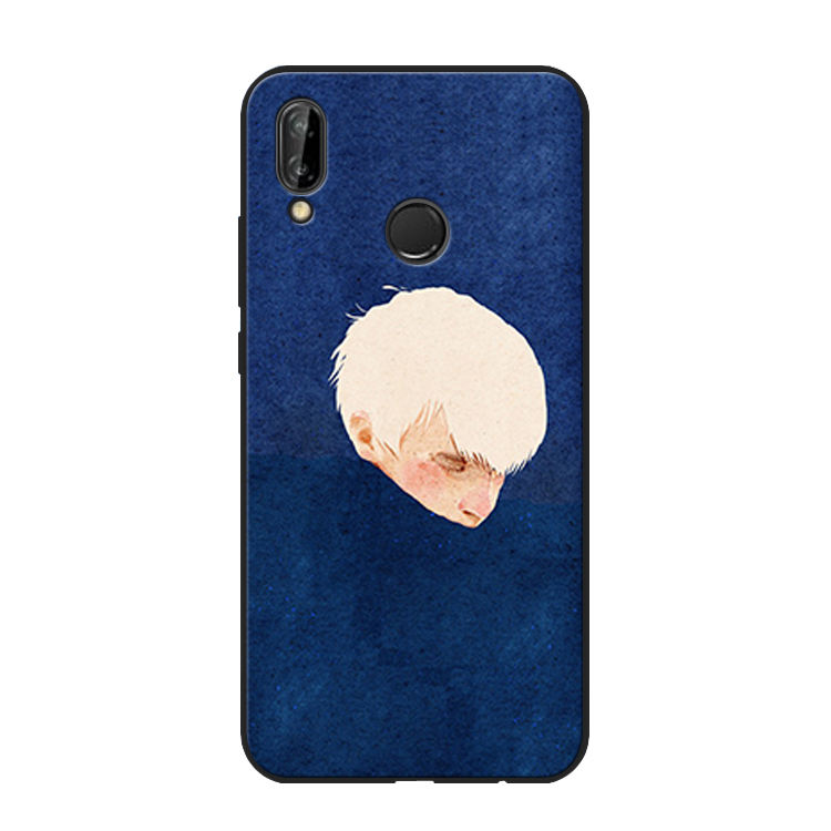 Kuori Huawei P20 Lite Silikoni Trendi Sininen, Kotelo Huawei P20 Lite Suojaus Murtumaton Puhelimen Kuoret